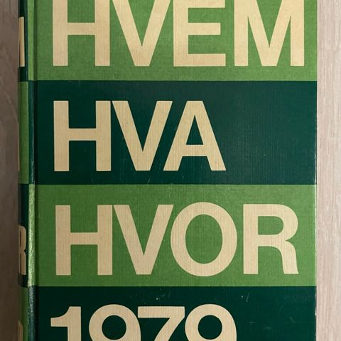 Bok. Hvem Hva Hvor 1979