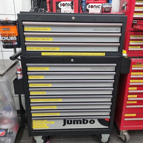 Sonic S13 Jumbo verktøy skap med verktøy