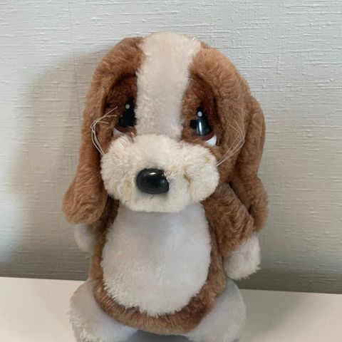 Vintage Sad Sam Applause Bamse Brun Hund (17 cm)