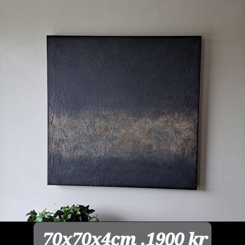 Stort rustikk maleri 70x70x4 cm