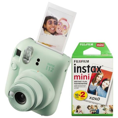MINT GREEN Instax mini 12 camera + 20 bilder NY I BOKS