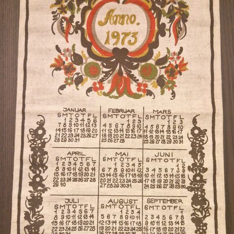 Tekstilkalender fra 1973