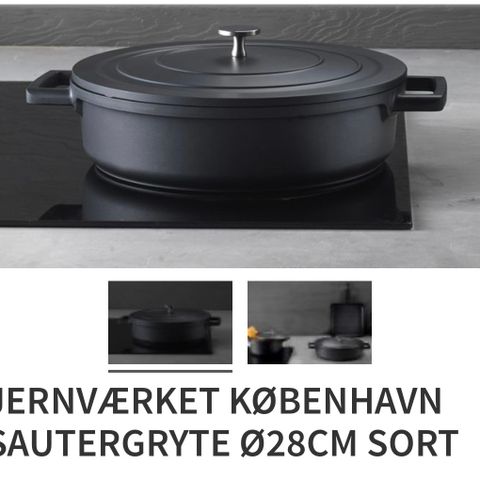 JERNVÆRKET KØBENHAVN SAUTERGRYTE Ø28CM SORT (NY)