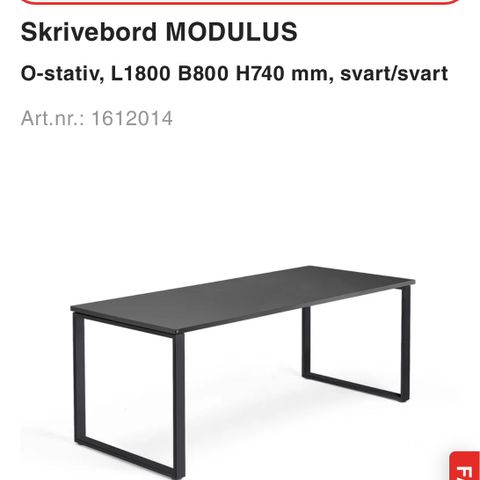 Helt nytt skrivebord sort