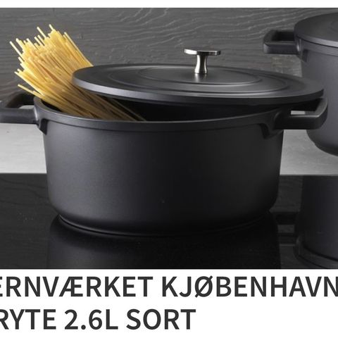 JERNVÆRKET KJØBENHAVN GRYTE 2.6L SORT  (NY)