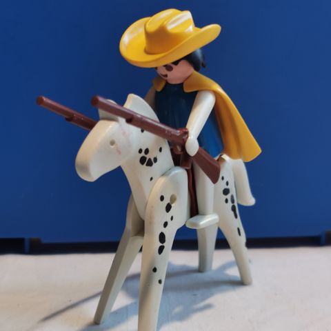 PLAYMOBIL Lucky Luke og Jolly Jumpe, Cowboy  og hest. Geobra 1974 Vintage. SO300