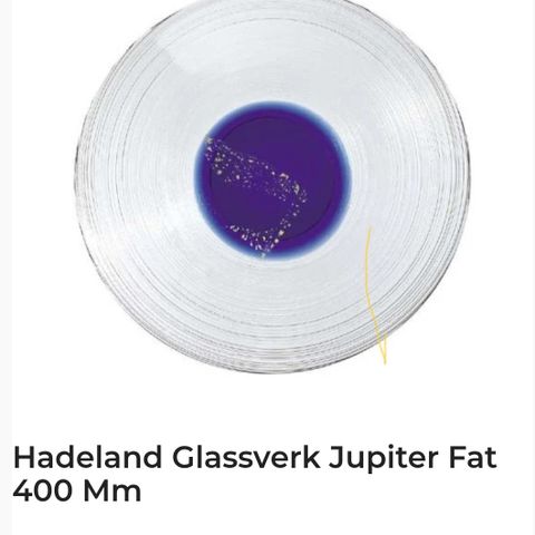 Stort glassfat fra Hadeland Glassverk 40 cm