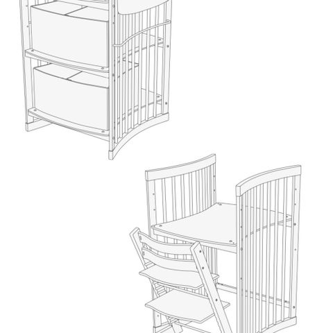 Stokke Care stellebord (som kan bli skrivepult)