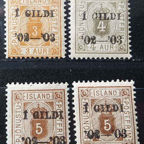ISLAND: 1902-03, Tenestemerke,   / Is165  v