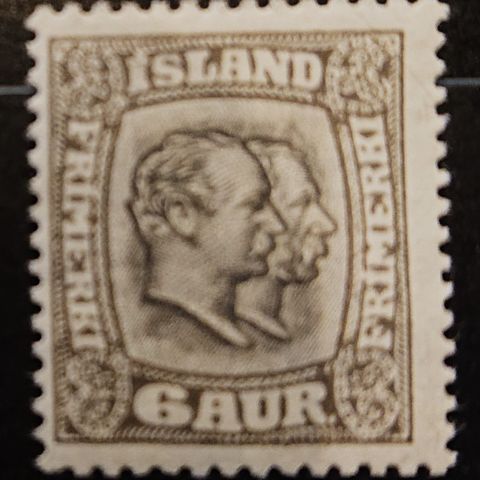 ISLAND: 1907, Kongane Chr lX & Fredr. Vlll, AFA 52, postfrisk / Is148  v