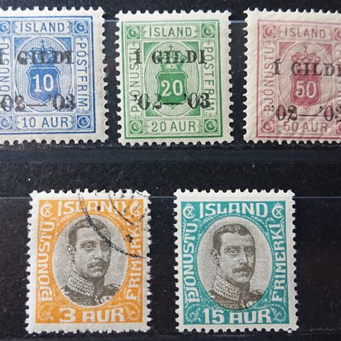 ISLAND: 1902-1920, Tenestemerker,   / Is168  v