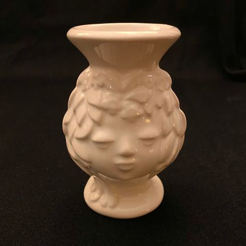 Liten lysestake eller vase i porselen ‘Rosa Ljung’ design Sweden