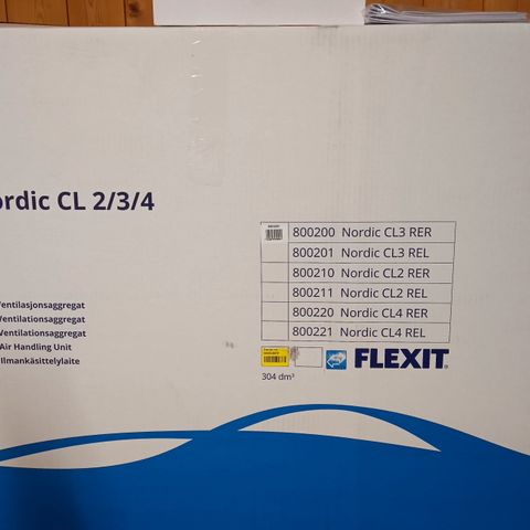 Ny Ventilationsaggregat Nordic CL3 Flexit