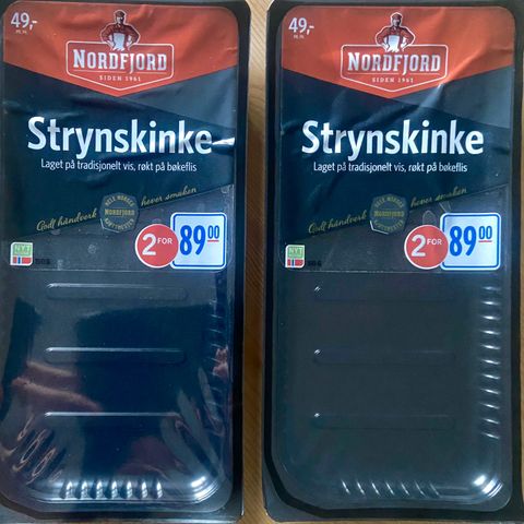 Feilprodusert emballasje «Strynskinke»