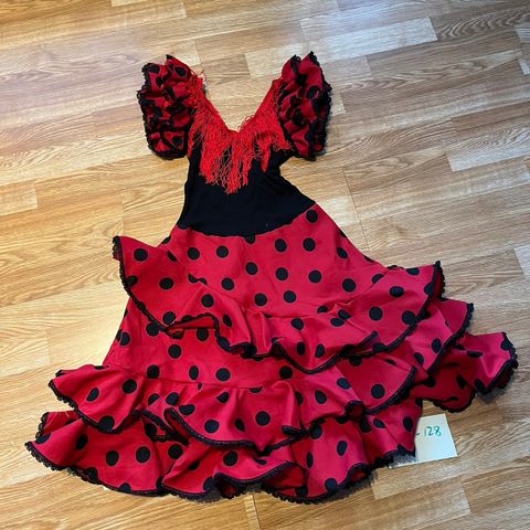spansk flamenco danse kjole str 10 år