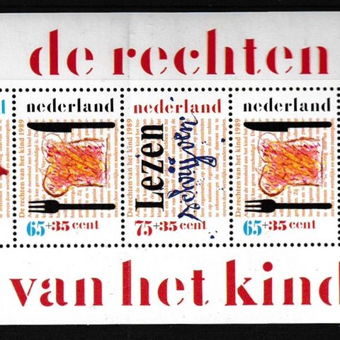 Nederland 1989 - Barnefrimerker - postfriskt miniark (NL-39)