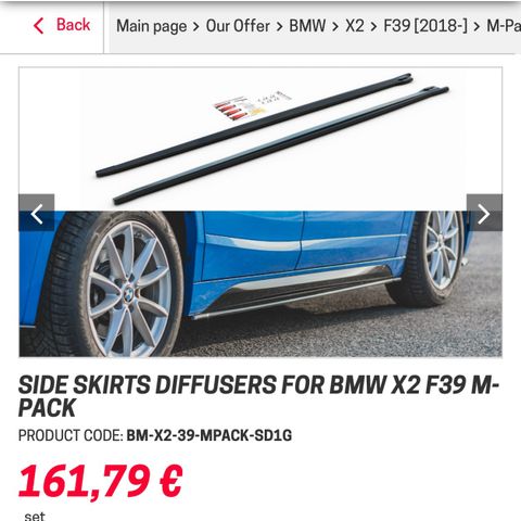 Maxton SIDE SKIRTS DIFFUSERS FOR BMW X2 F39 M-PACK textured surface