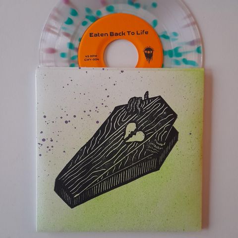 Eaten back to life - Love songs for the departed  7" Dan curran cover art.Punk