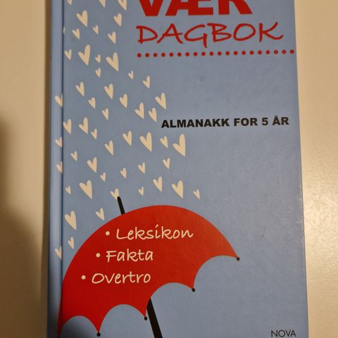 Vær dagbok. Almanakk for 5 år