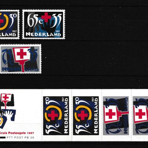 Nederland 1987 - Røde kors - komplett serieomgang hefte - postfriske  (NL-12)