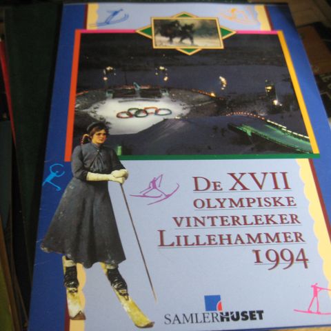 Folder Lillehammer OL 1994  med 4 flotte OL kort