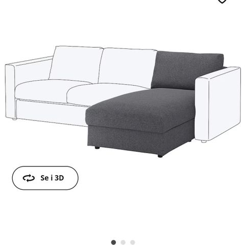 IKEA Vimle sjeselong-trekk grå