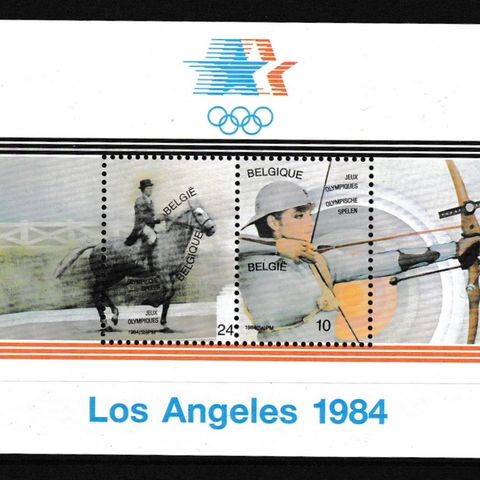 Belgia 1984 - OL Los Angeles - postfrisk blokk ( B74)