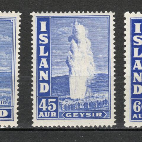 Island postfrisk AFA 194, 196, 218, 230b og 240