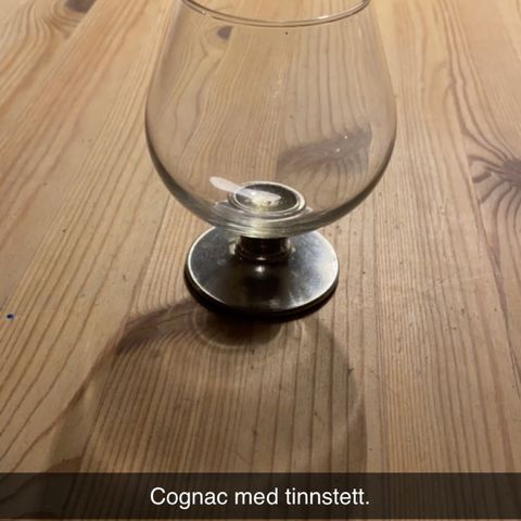 Hadeland Tinnstøperi Cognacglass med tinnstett