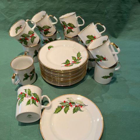 Jule krus/julekrus, frokost tallerkener Ilmenau, Graf von Henneberg, Kristtorn