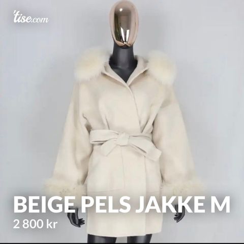 Pelskåpe Beige strl M