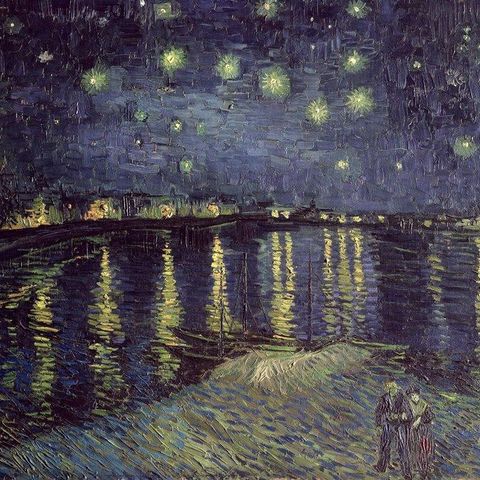 Starry Night - Vincent van Gogh lerretbilde