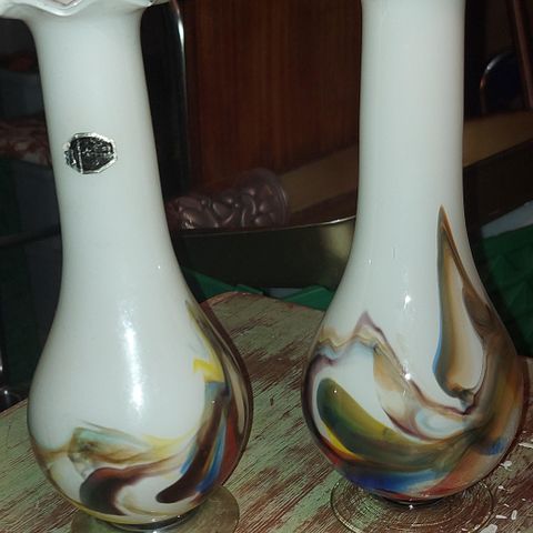 2 Snowflake vaser. Dalien Glass