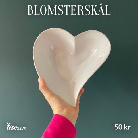 Blomsterskål, hjerte, blomsteroppsats