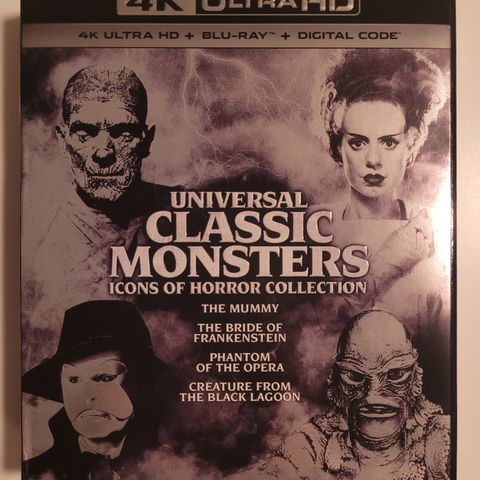 Universal Classic Monsters 4-Film + Ekstramateriale (4K UHD + Bluray)