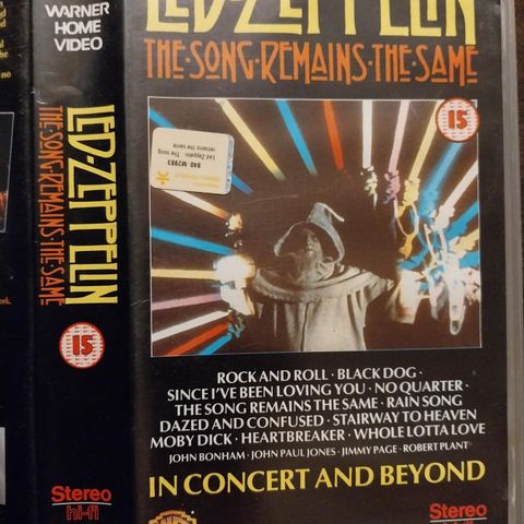 Led Zeppelin. The song remains the same.vhs.plast på.1988.