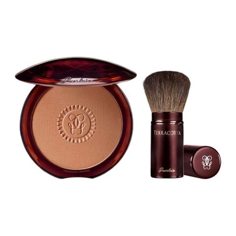 Guerlain Paris "Terracota" bronze powder, børste og pudder, 500kr