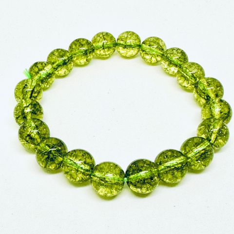 Ekte Peridot Beads(Ø~8mm) Armbånd.