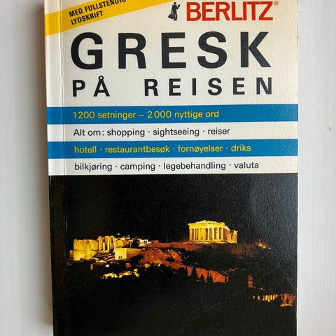 Bok fra Berlitz - "Gresk på reisen" - norsk gresk ordbok på reisen til Hellas