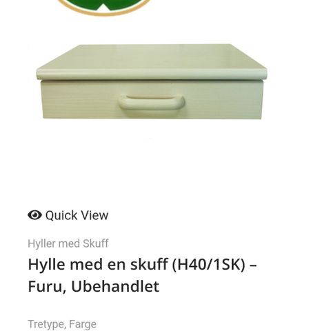 Bbb hylle skuffer, ubehandlet