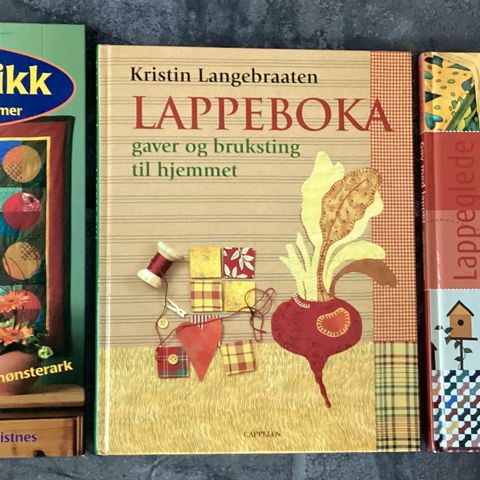 3 meget flotte aktivitetsbøker-LAPPETEKNIKK. Flott innbundet, er nye!