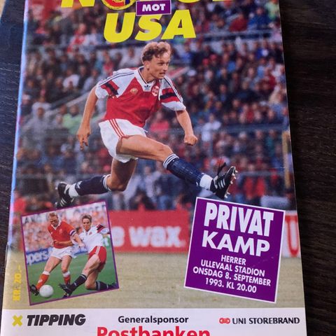 Kampprogram Norge - USA 1993