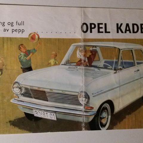 OPEL KADETT A -brosjyre. (NORSK)