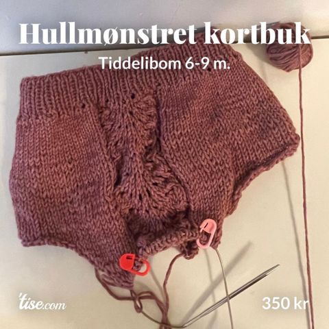 Strikketøy, tiddelibom, romper, kortbuskse, 6-9m