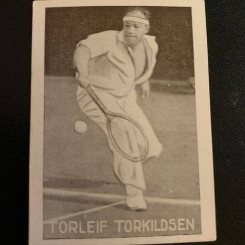 Thorleif Torkildsen Davis Cup Tennis sigarettkort NM 1930 Tiedemanns Tobak