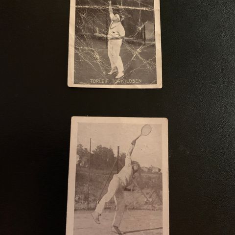 Thorleif Thorkildsen Torleif Tennis sigarettkort x 2 1930 Tiedemanns Tobak