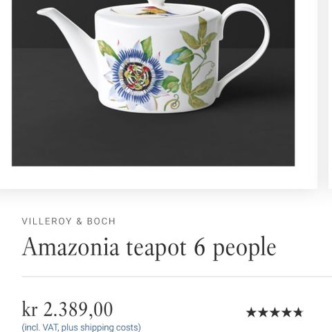 Villeroy & Boch amazonia Teapot som ny