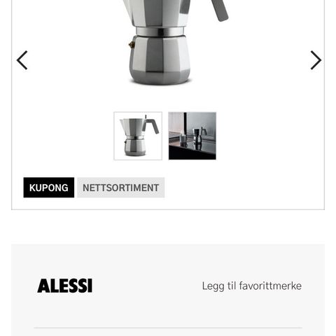 Alessi Moka espressokoker 9 cups (ny)