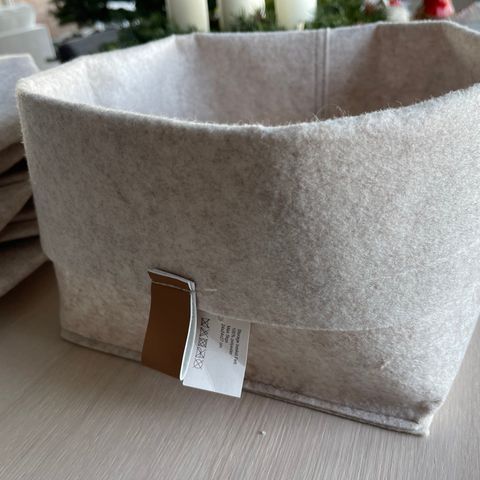 Oppbevaringskurv Felt 24x24x27 cm Beige