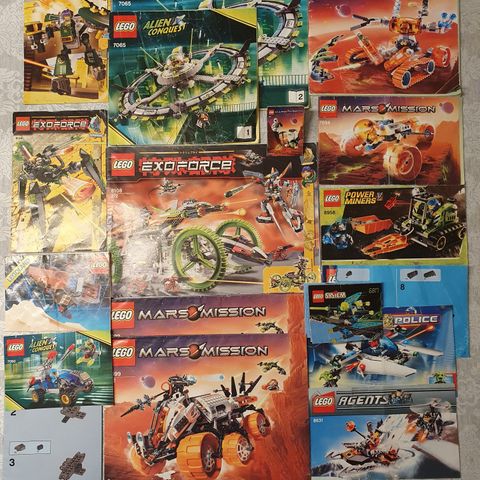 LEGO Manualer / Instruksjoner til Mars Mission, Alien Conquest,  Exo-Force m.m.